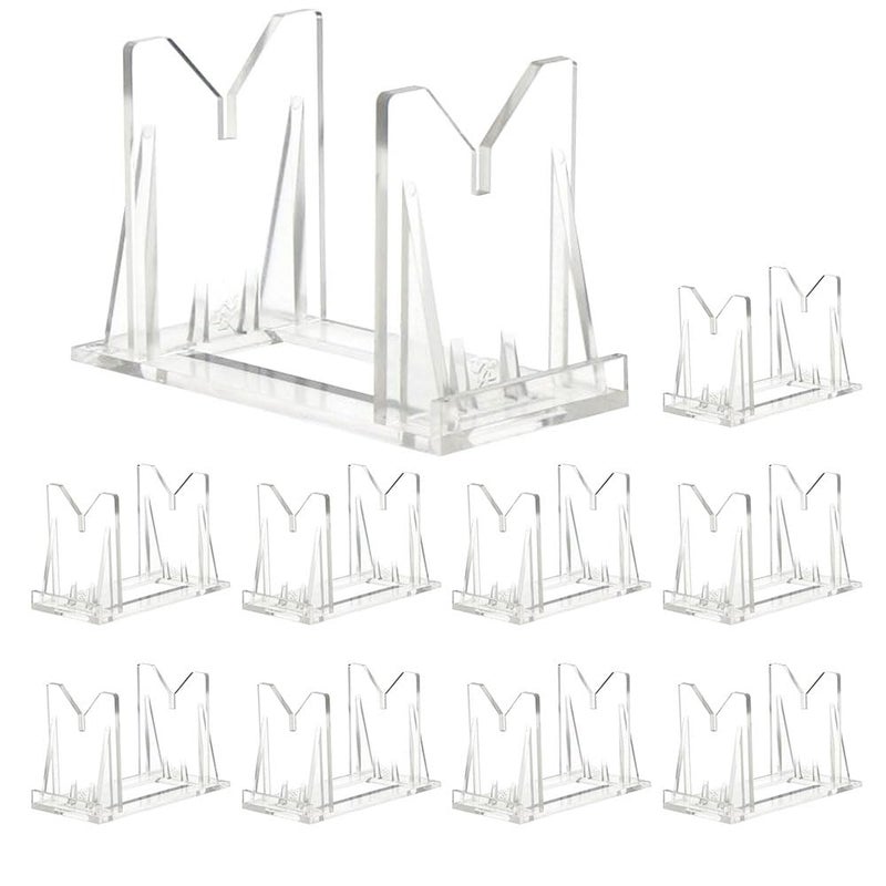 OnFireGuy 10pcs Fishing Lure Display Stands | Clear Acrylic Fishing Lure Easels | Accessories for Fishing & Decoration | 3-Piece Display Stand Measurements: 2" H x 2-5/8" W x 1-1/2" D - Image 1